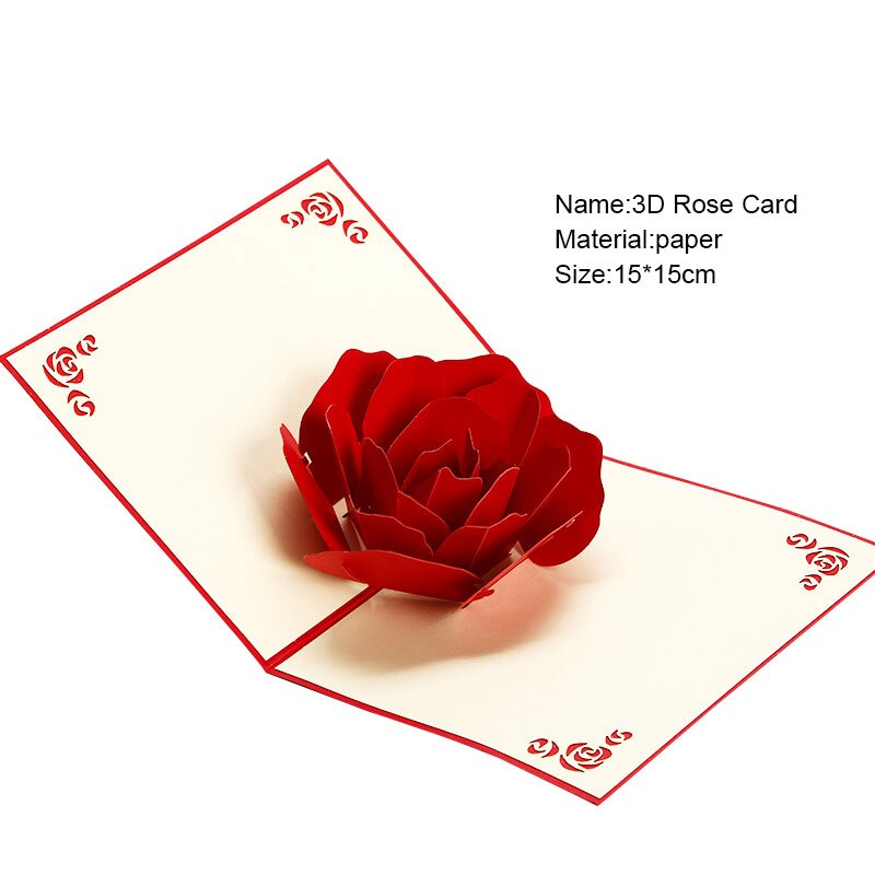 Tarjetas emergentes en 3D, tarjeta de flores rosas, cumpleaños, cumpleaños, tarjetas de felicitación, tarjetas de , decoración de boda,
