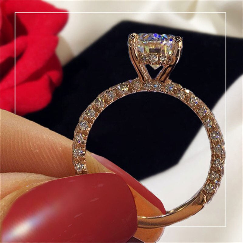 Cc enkla ringar för kvinnor cubic zirconia bröllop trendiga smycken förlovningslöfte ring bijoux  cc2101