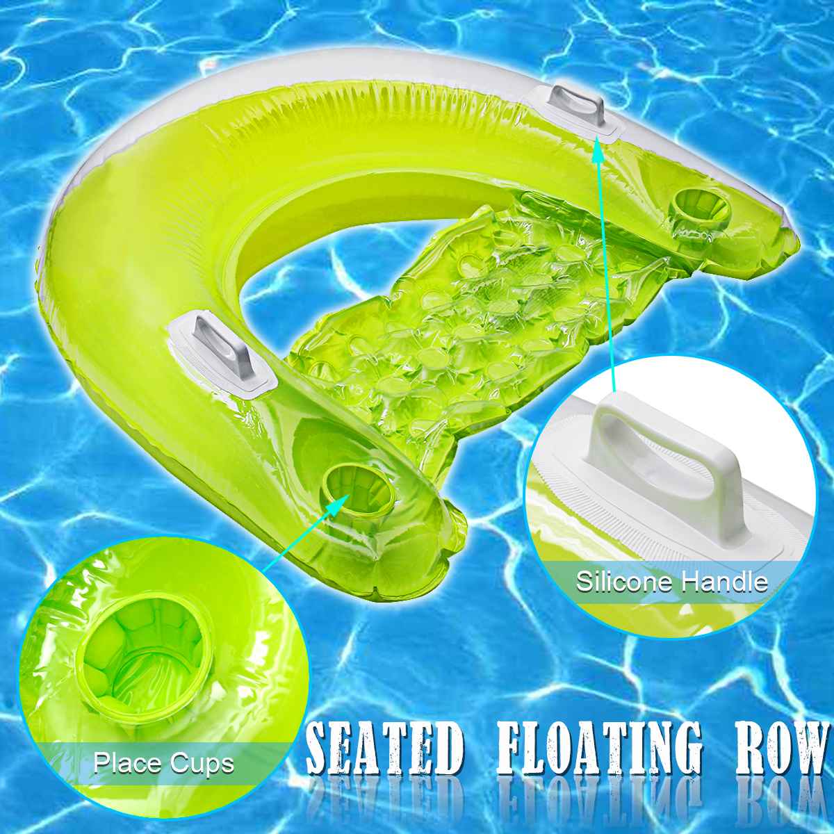 Zwembad Luchtbed Zwemmen Ring Seated Rij Luxe Opblaasbare Drijvende Rij Volwassen Zwembad Party Zwemmen Drijvende Bed