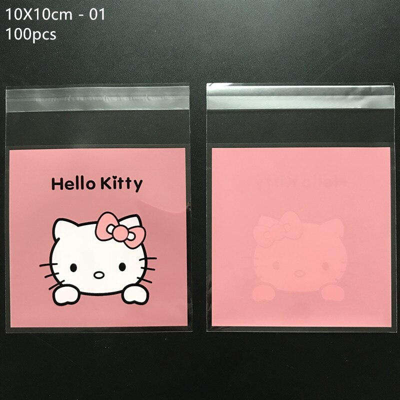 100pcs/lot 10*10cm Plastic Bags Animal Cookie&amp;Candy Bag Self-Adhesive For Wedding Birthday Party Bag Biscuit Packaging Bag