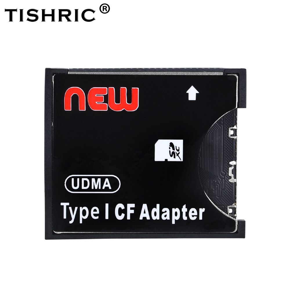 TISHRIC-Convertidor de tarjeta SD a CF, adaptador de lector de tarjetas de alta velocidad SDXC SDHC a Flash compacto estándar tipo I, hasta UDMA 128GB