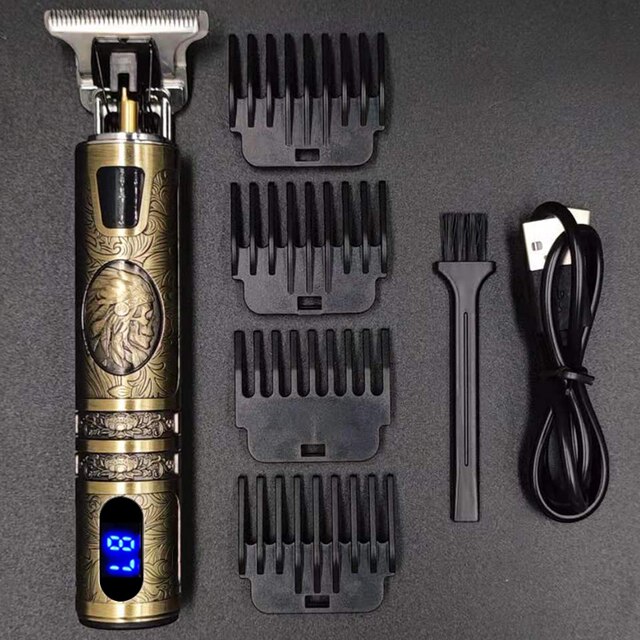 Elektrisk hårklippemaskin #39 menn oppladbare hårklippere for skjeggtrimmere utskåret elektrisk barbermaskin barber 5: Indianer lcd