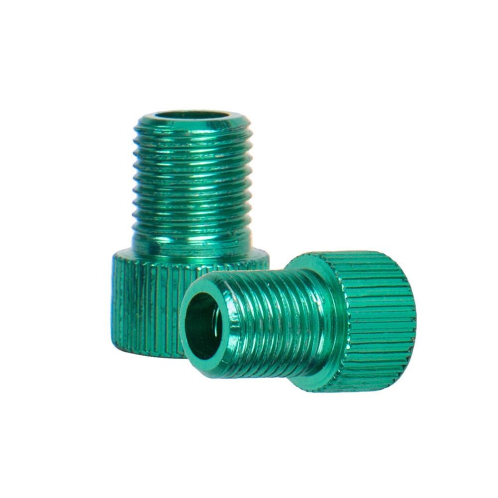 ] Bicycle Valve Adapters Pump French Valve Adapter Converter Cap: green
