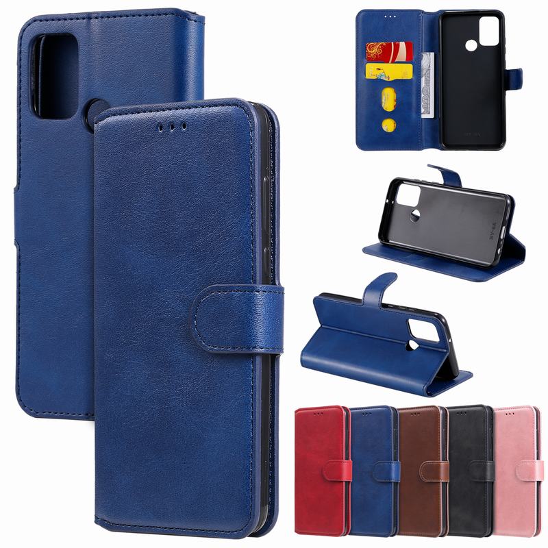 Flip lederen hoesje voor huawei honor 9a portemonneehoes luxe effen smartphone schokbestendige beschermhoes telefoonhoesjes honor 9a