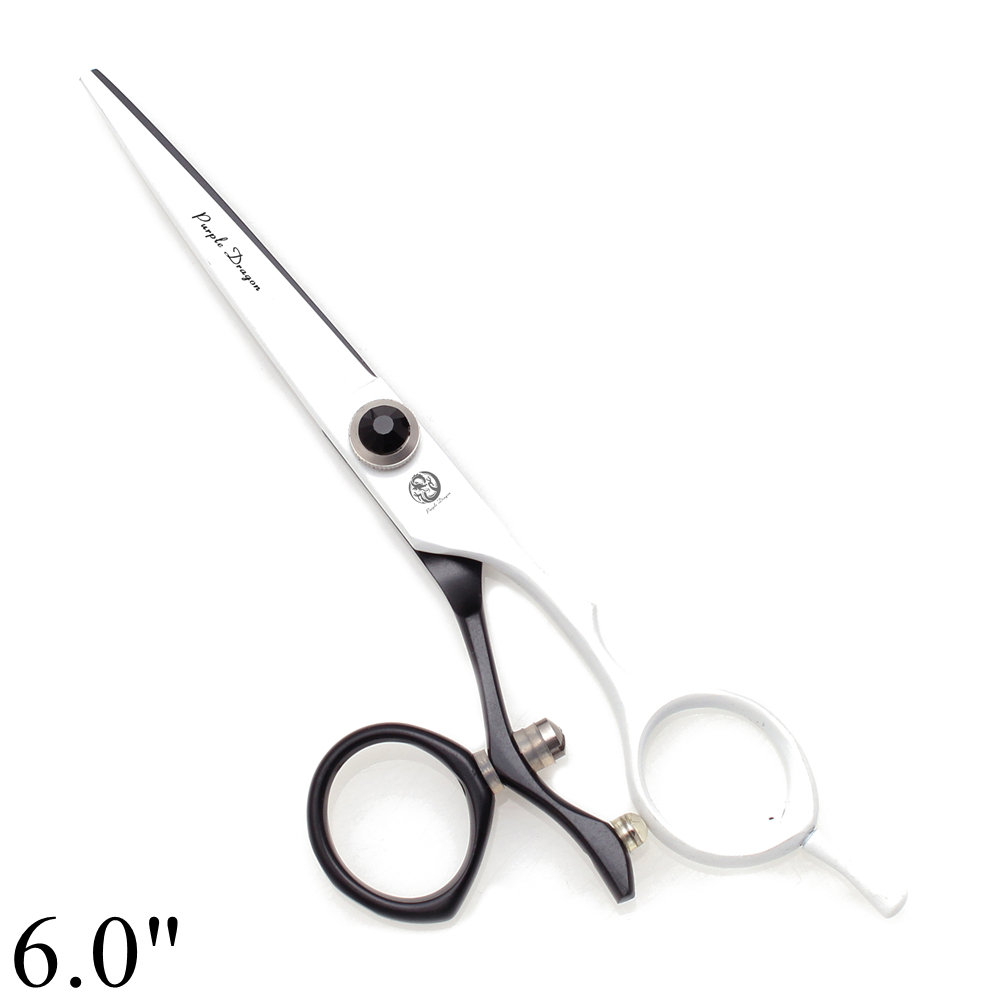 Tijeras profesionales de peluquería 5,5 "6" dragón púrpura JP 440C tijeras de corte de pelo de pulgar giratorio tijeras de adelgazamiento de peluquero Z9019: Azul