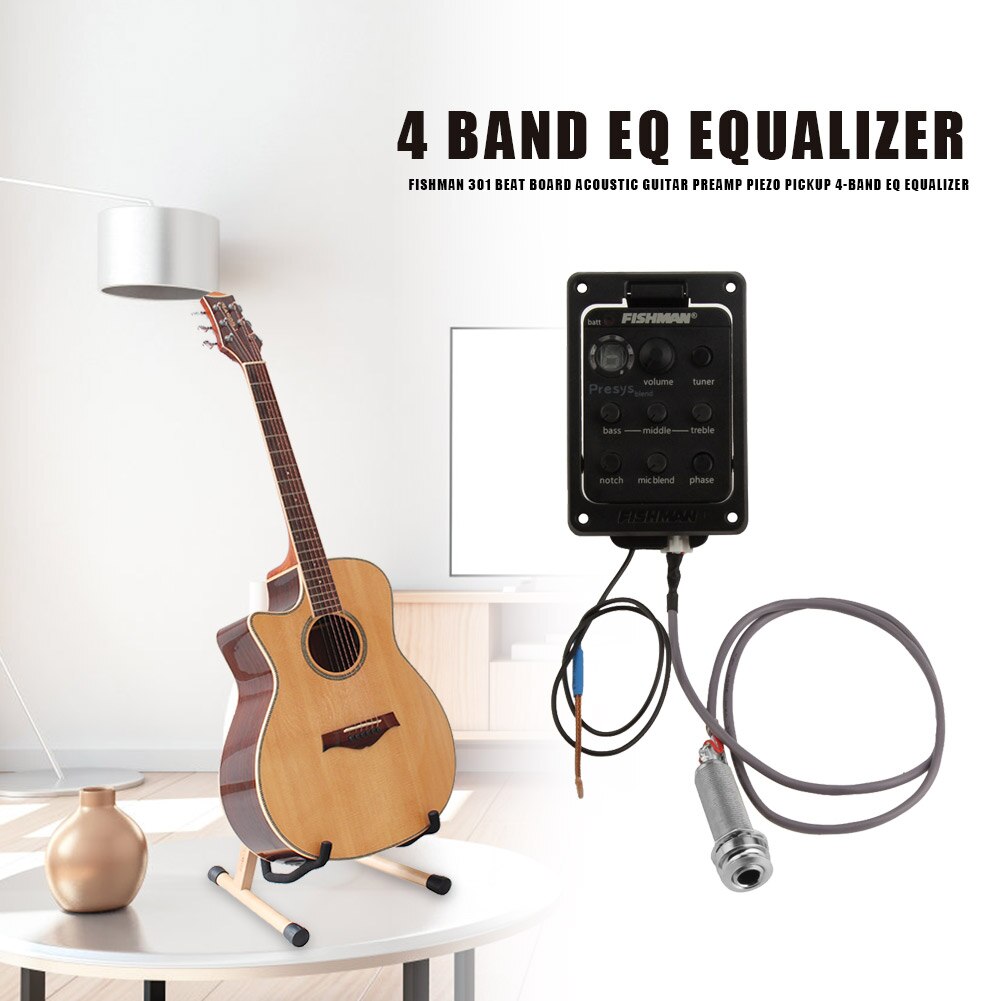 Fishman Elektronische 301 4-Band EQ Equalizer Gitarre Vorverstärker Piezo aufsammeln mit Mikrofon Geeignet für sterben Meisten Gitarren Equalizer System