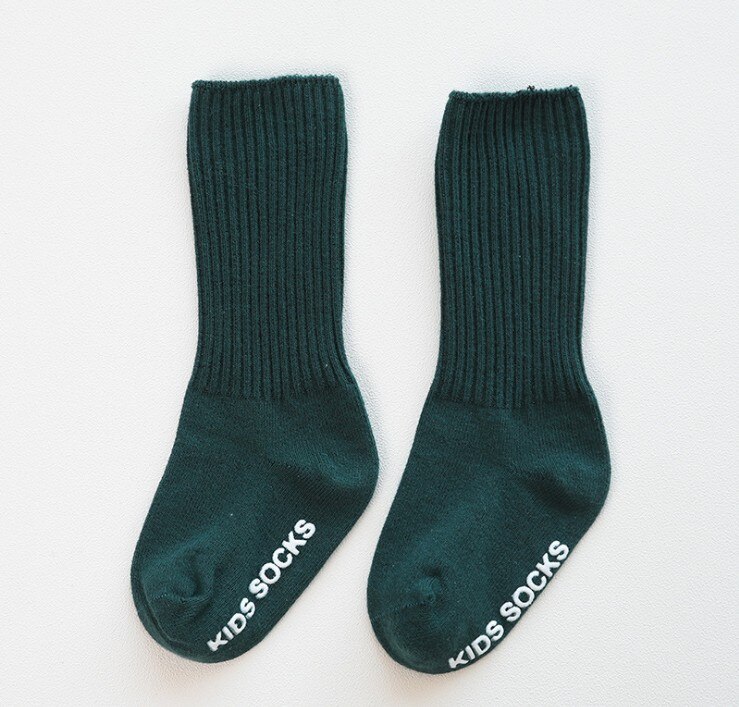 Imcute Baby Jongens Winter Sokken Cartoon Beer Kids Lente Herfst Katoen Geribbelde Houden Warme Vloer Anti-Slip Meisjes sokken: green / 1-3 Years