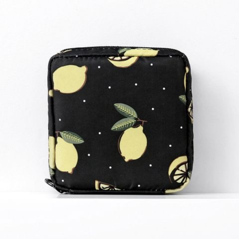 Frauen Tampon Lagerung Tasche fallen Sanitär Pad Beutel Serviette Kosmetik Taschen Organizer Damen machen-hoch Tasche Mädchen Tampon Halfter Organizer: L / Gelb