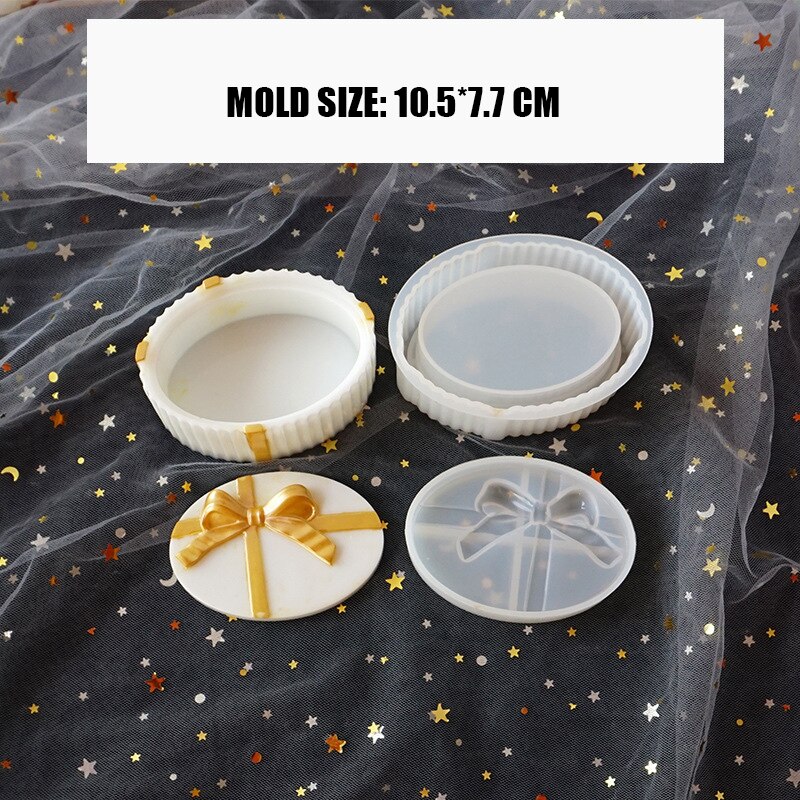 DIY Crystal Bow Storage Box Silicone Mold Epoxy Tabletop For Silicone Mold Crystal Epoxy Mould Epoxy Resin For Jewelry Making: Oval BOW