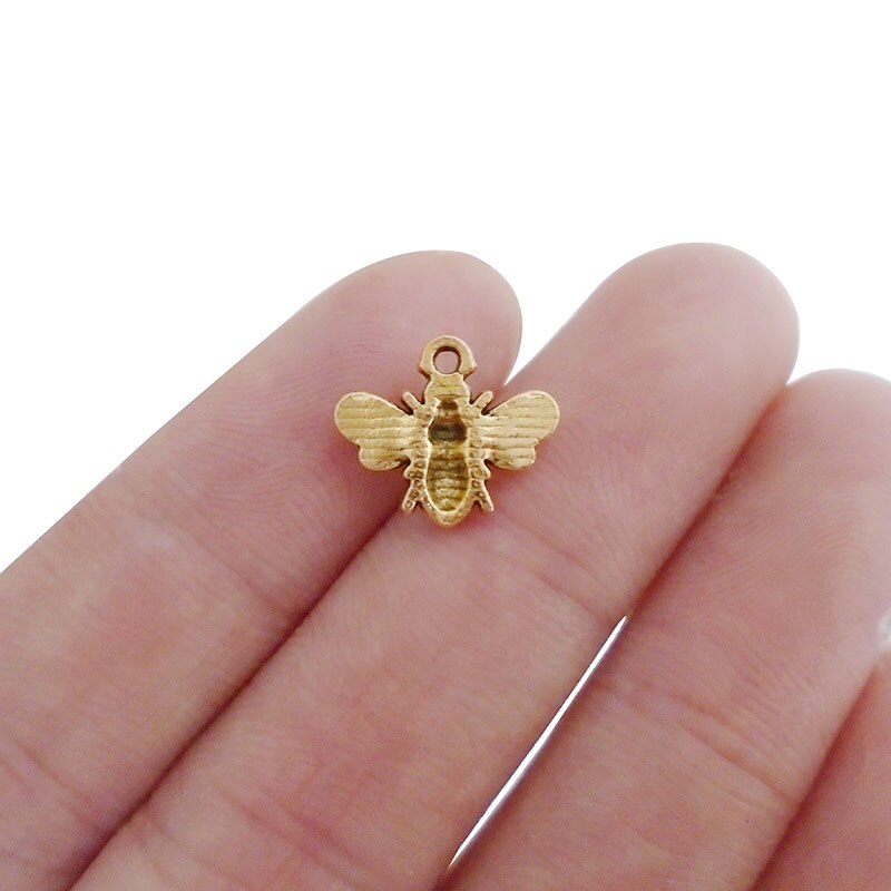 Zxz 50 stk antik guld humlebi honningbi insekter charms vedhæng perler til halskæde armbånd øreringe smykkefremstilling