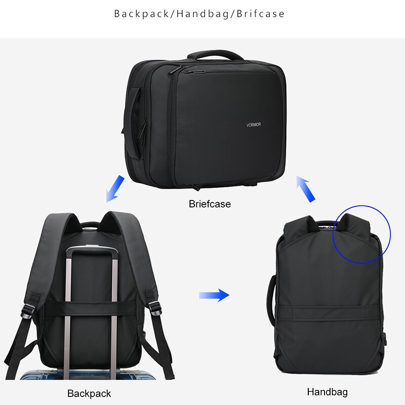 VORMOR-sac à dos pour hommes, 14 15.6 pouces, avec chargeur USB pochette d&#39;ordinateur, étanche, Anti-vol, Mochila Business, sacoche