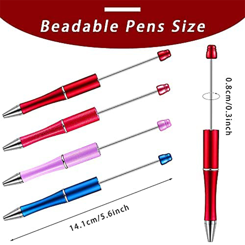 30Stck Neueste Farbe Kreative Kunststoff Perlen Stift Kugelschreiber Druckbare Perlen Stift DIY für Schüler Büro Liefert