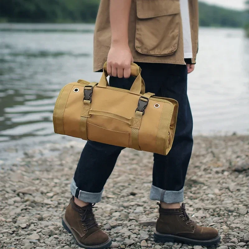 Camping Lager Tasche multifunktional draussen rollen hoch Zelt Anbindung Träger Pack Lager Tasche Wandern Reisen zusammenklappbar Lager Taschen