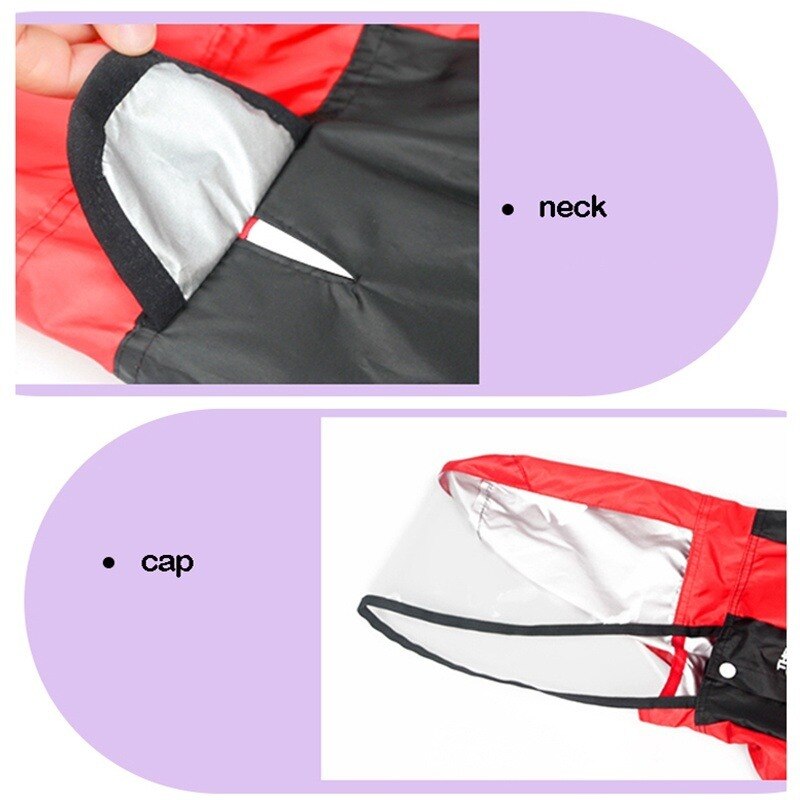 Pet Dog Waterproof Raincoat Jumpsuit Reflective Rain Coat Hooded Waterproof Jackets Small Dog Outdoor Clothes Pet Supplies