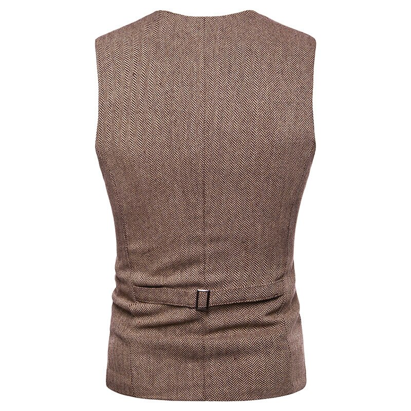 Stil fem knapper herre jakkesæt veste gentlemen casual business ærmeløs vest vintage blazer vest til bryllupsfest