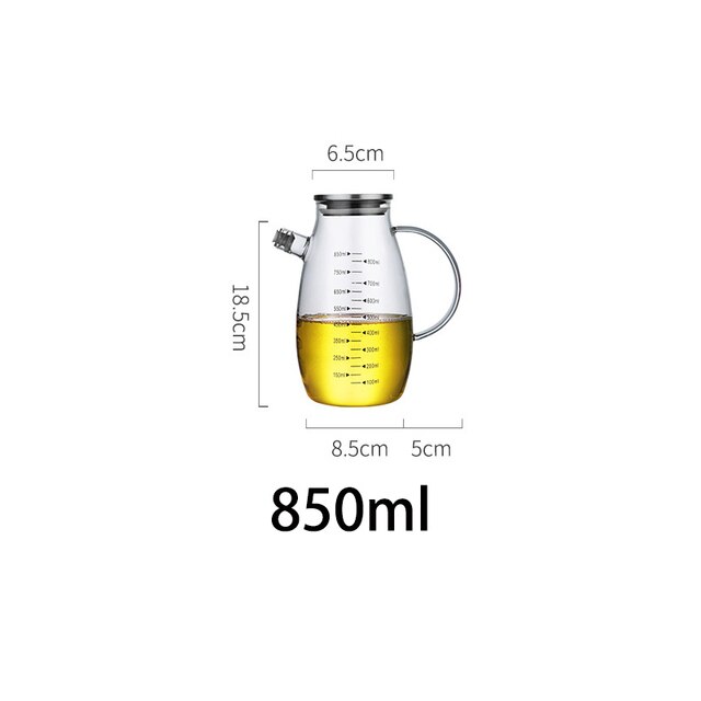 Bouteilles d'huile en verre, épices, assaisonnement, sauce soja, bouteille de stockage, condiment, distributeur d'huile , accessoire de cuisine: 850ML