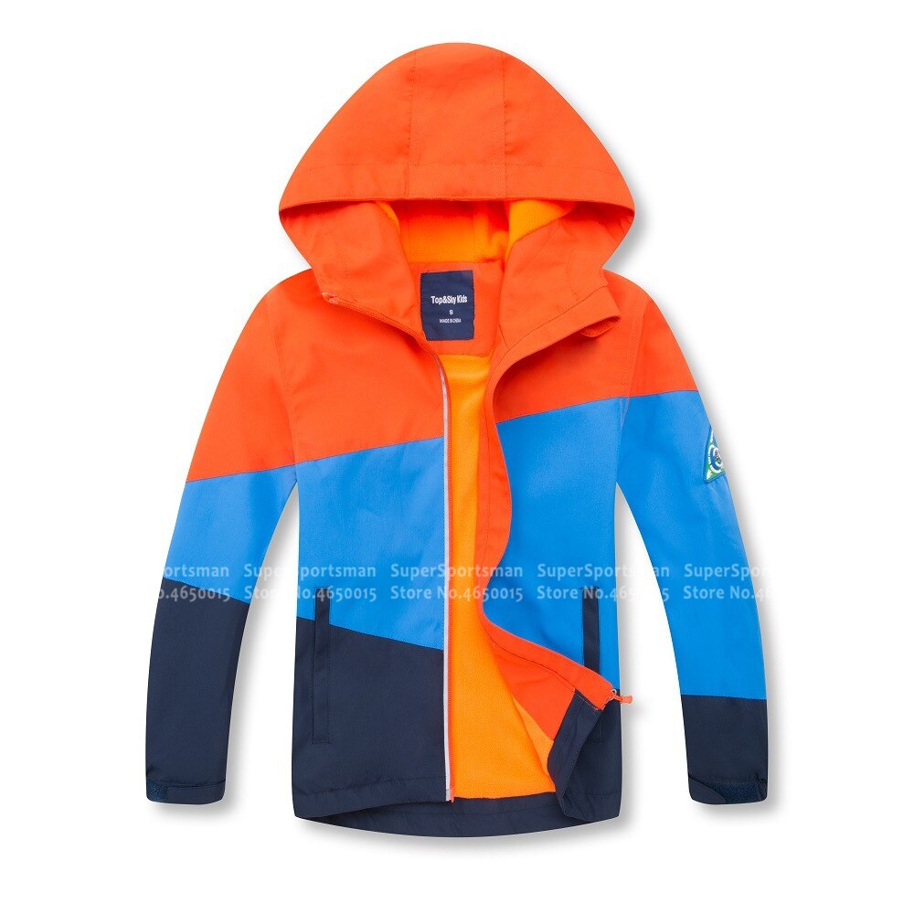 Vinter fleece softshell dreng pige kompas vandtætte jakker børn sport vandrefrakker børn camping ski windbreaker tøj: Orange / Barnets højde 150cm