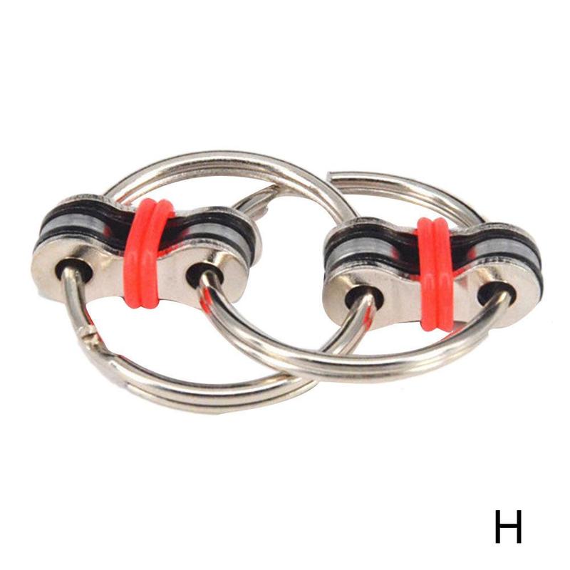 Decompression Chain Vent Toy Decompression Chain Bicycle Chain Carved Buckle Sensory Toys Stress Relieve: Red