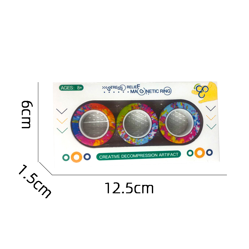 3Pcs Anti-stress Magnetic Rings Magnetic Bracelet Ring Unzip Toy Magic Ring Props Tools Decompression Toys Finger Rings Toy: Burgundy