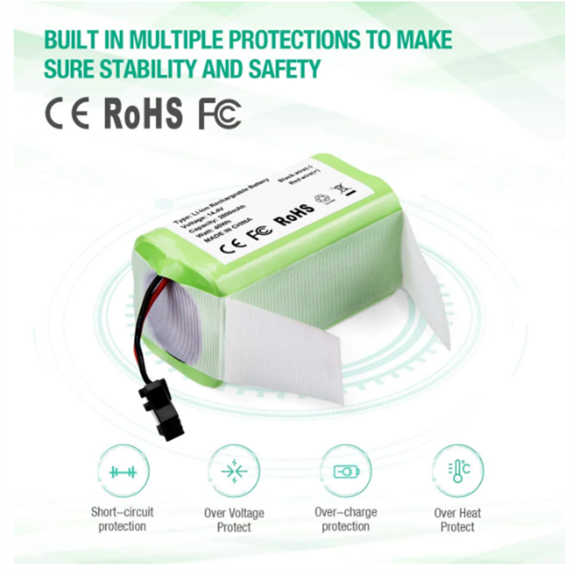 Bateria de substituição de 14.4v 2800mah compatível com ecovacs deebot n79 n79s dn622 &amp; eufy robovac 11,11s, 12,15c, 15t, 35c, g10 híbrido