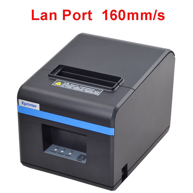 80mm thermische bonprinters, kassaprinters met automatische snijmachine, usb-ethernet-bluetooth-poort voor keukenrestaurants 260mm/ s: 160ii lan-poorten / Ons stekker