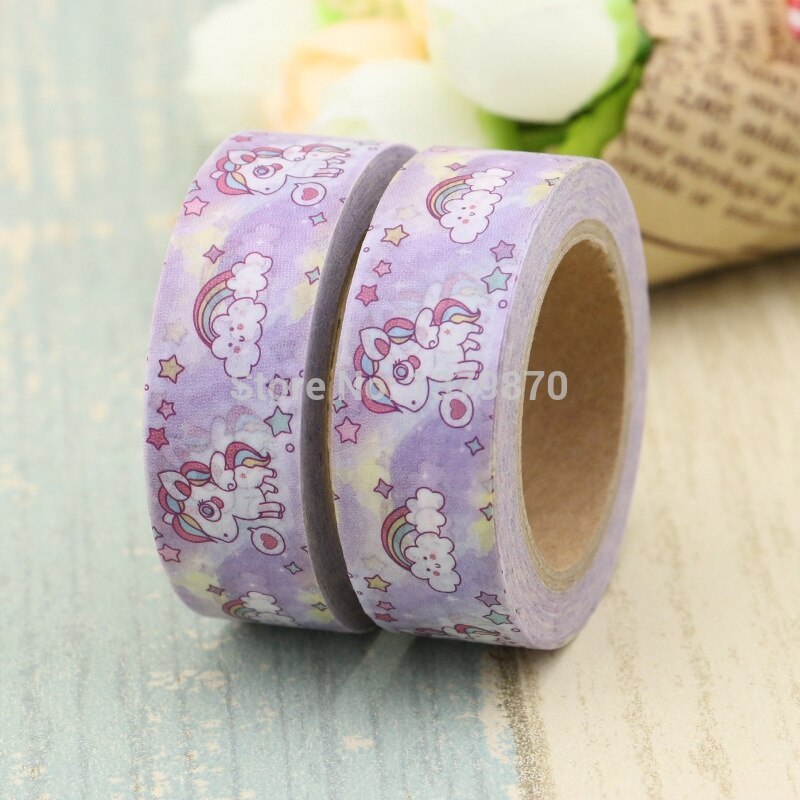 Regenboog Eenhoorn Diy Planner Scrapbooking Japanse Washi Tape Masking Tape Kantoor En Ambachtelijke Briefpapier 10M Roll