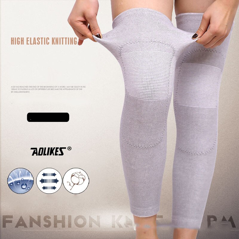 2 st/lot vintersport utomhus varma förlängda knäskydd skydd skyddande elastisk ull termisk plysch knäskydd knäskydd knäled