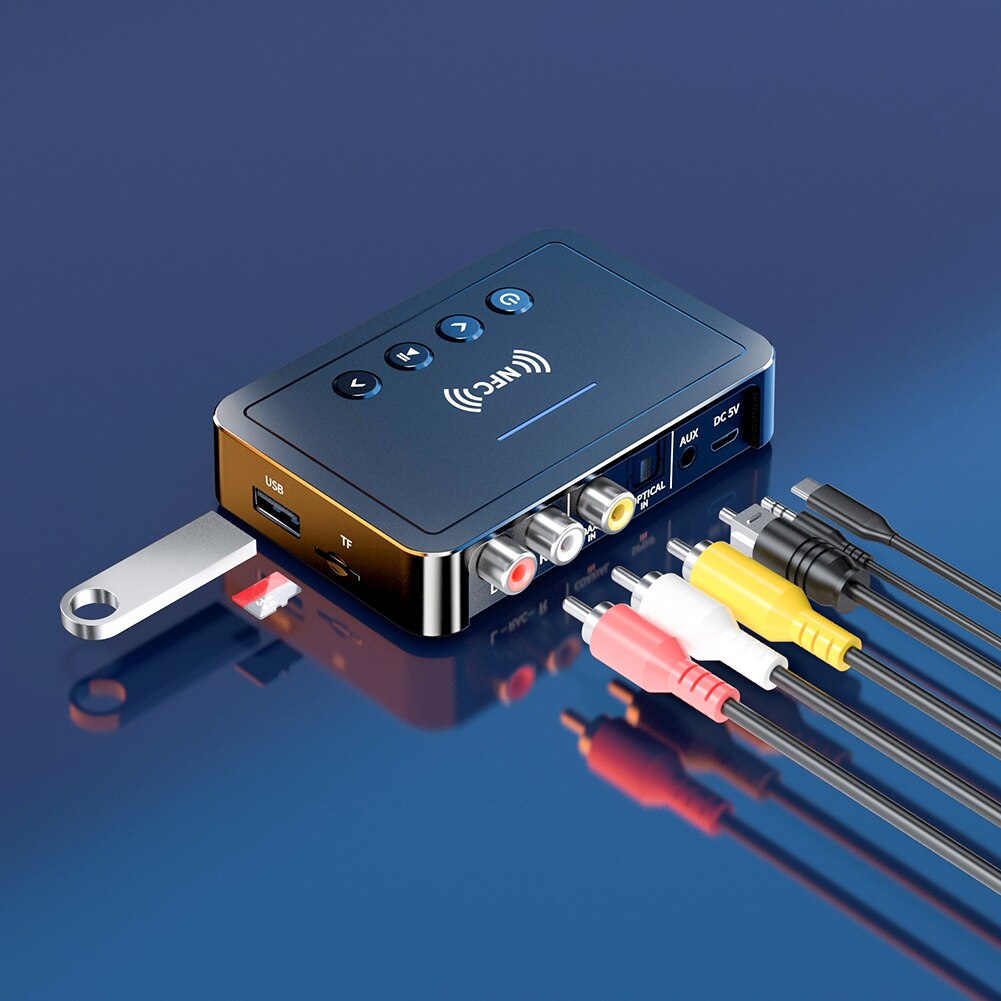 NFC USB 5.0 Transmitter Receiver 500mAh 3 in 1 Adapter Dongle AUX for Home TV PC Audio with LED Digital Display