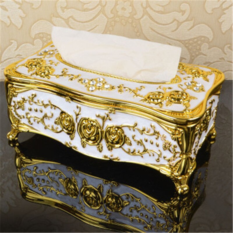 Minch Tissue Doos Luxe Doos Europa Retangle Servet Tissu Houder Ring Houder Papier Wc Tissue Opbergdoos Houder Elegante
