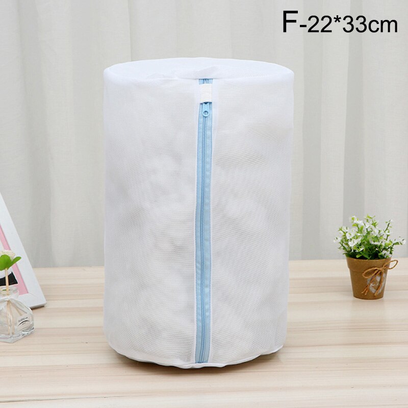 8 Size Mesh Laundry Bag Polyester Laundry Wash Bags Household Laundry Basket Laundry Bags For Washing Machines Mesh Bra Bag: Blue- 22x33cm