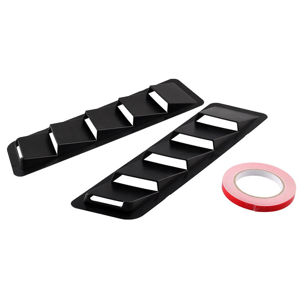 1 Paar Louvre Luchtinlaat Abs Auto Accessoires Auto Hood Vents Trim Set Motorkap Matte Zwart Universele Cooling Panel: Default Title
