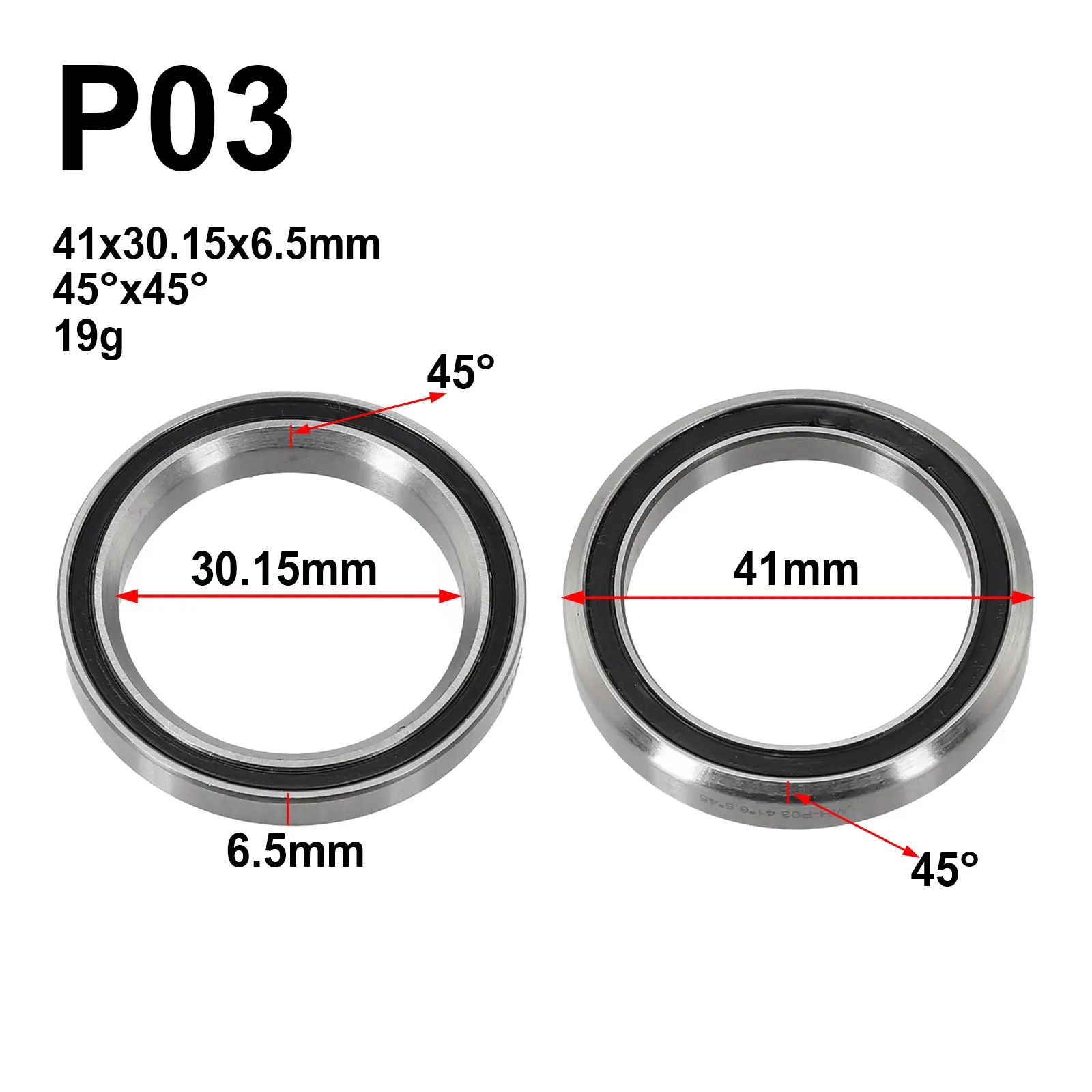 Fahrrad-Headset-Lagerbier, 1,5 1 1/8 Zoll, 45/36 Winkel, Fahrrad-Lenklager, 38/39/41/44/49/52 mm, Radfahren-Headset-Lagerbier