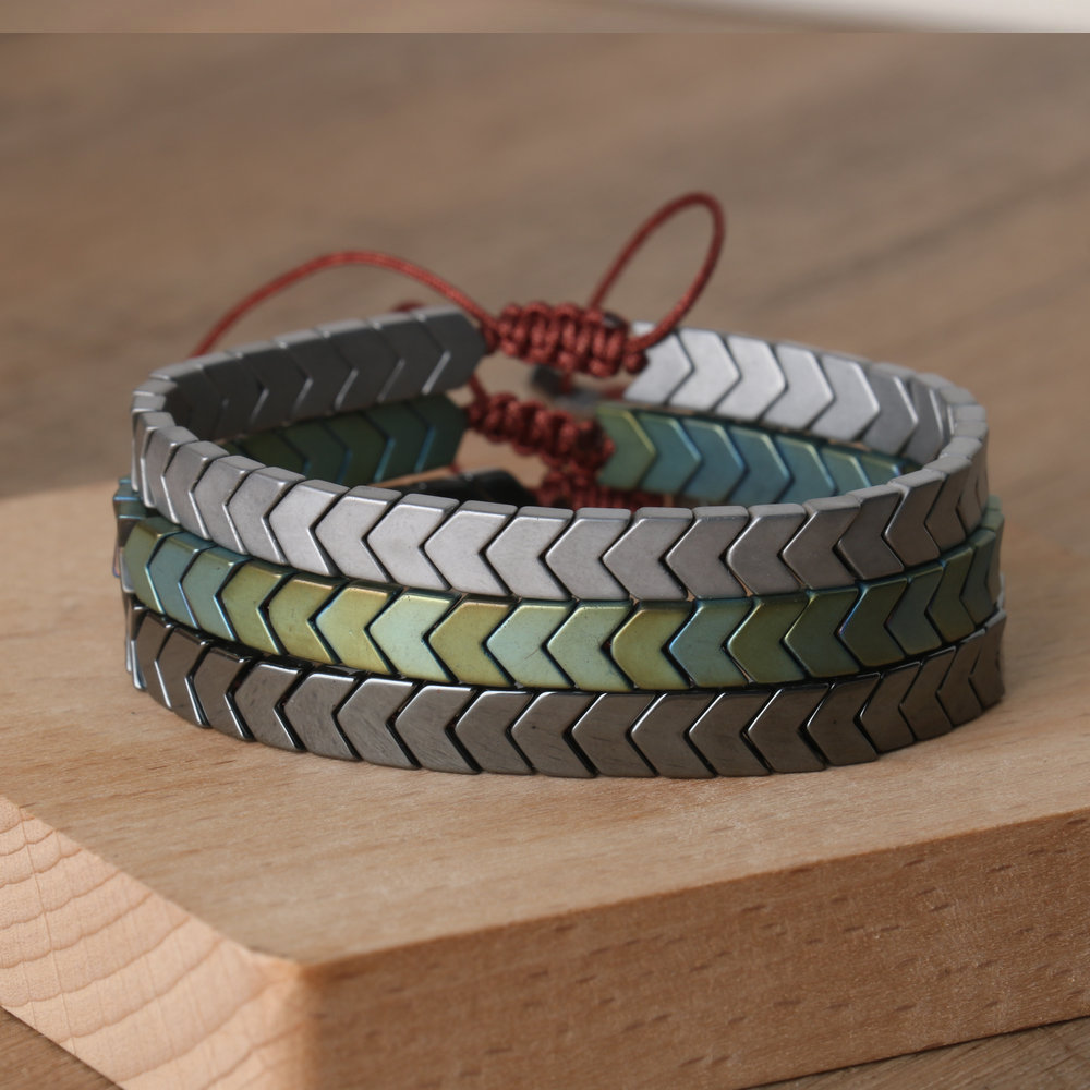 1 szt Bransoletka z hematytu - bransoletka z grotu strzały - bransoletka uzdrawiająca równowagę - medytacja uziemiająca uspokajająca bransoletka ochrony duchowej prezent