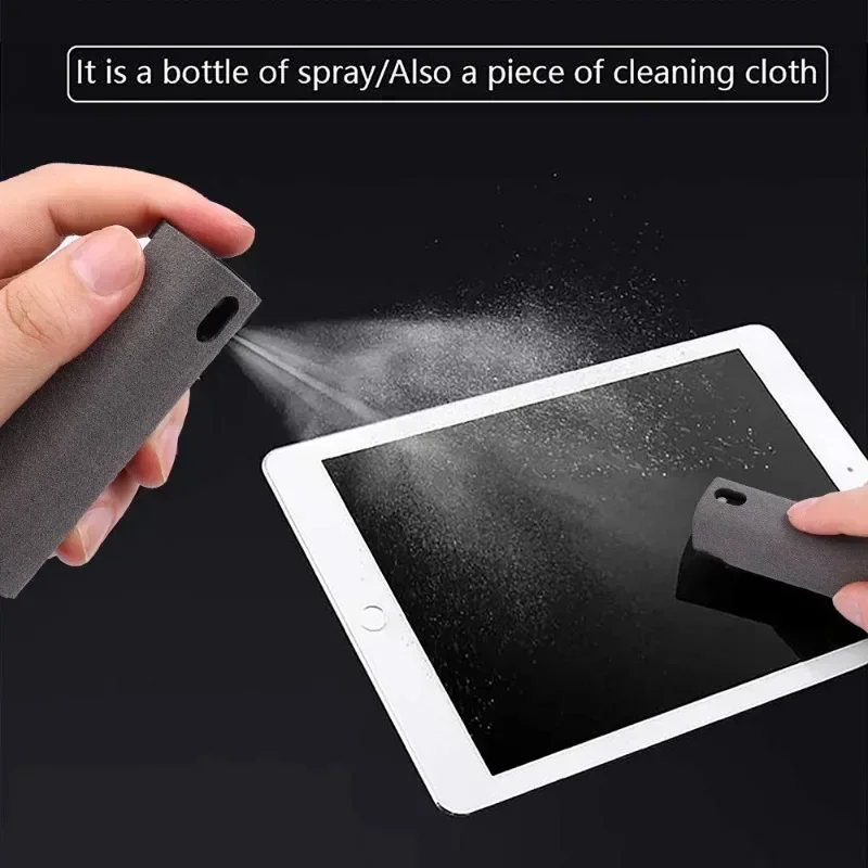 Mikrofaser-Bildschirmreiniger, Sprühflasche, Handy, Tablet, Laptop, Display, Bildschirmreinigung, Wischtuch, Drücken, Sprühflasche ohne Flüssigkeit