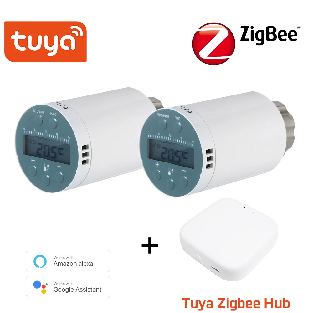 Tuya Smart ZigBee Radiator Actuator Support Alexa TRV Programmable Thermostatic Radiator Valve Temperature Controll