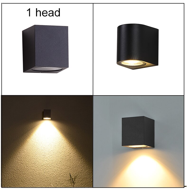 IP65 Waterproof GU10 indoor outdoor Led wall lights up down Led Wall Lamp Surface Mounted Cube Garden Porch Light ZBW0004