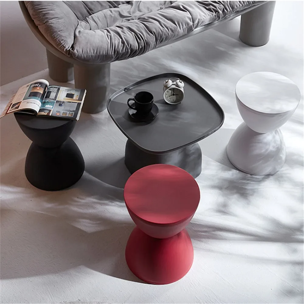 Taburete nórdico redondo para sala de estar, moderno, informal, Simple, grueso, bajo para el hogar, taburete de Príncipe, zapato , reloj de arena, apartamento, barbacoa