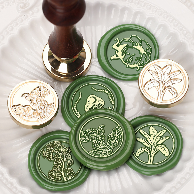 1pc 25mm plant bloem waszegelstempel sluitstempelkop voor kaarten enveloppen trouwuitnodigingen verpakkingen scrapbooking