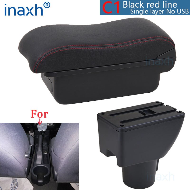 Dla HYUNDAI Getz podłokietnik dla Hyundai Getz pudełko robić podłokietnika samochodowego części robić modernizacji dedykowane centrum pudełko robić przechowywania samochód akcesoria: C1 czarny czerwony nie USB