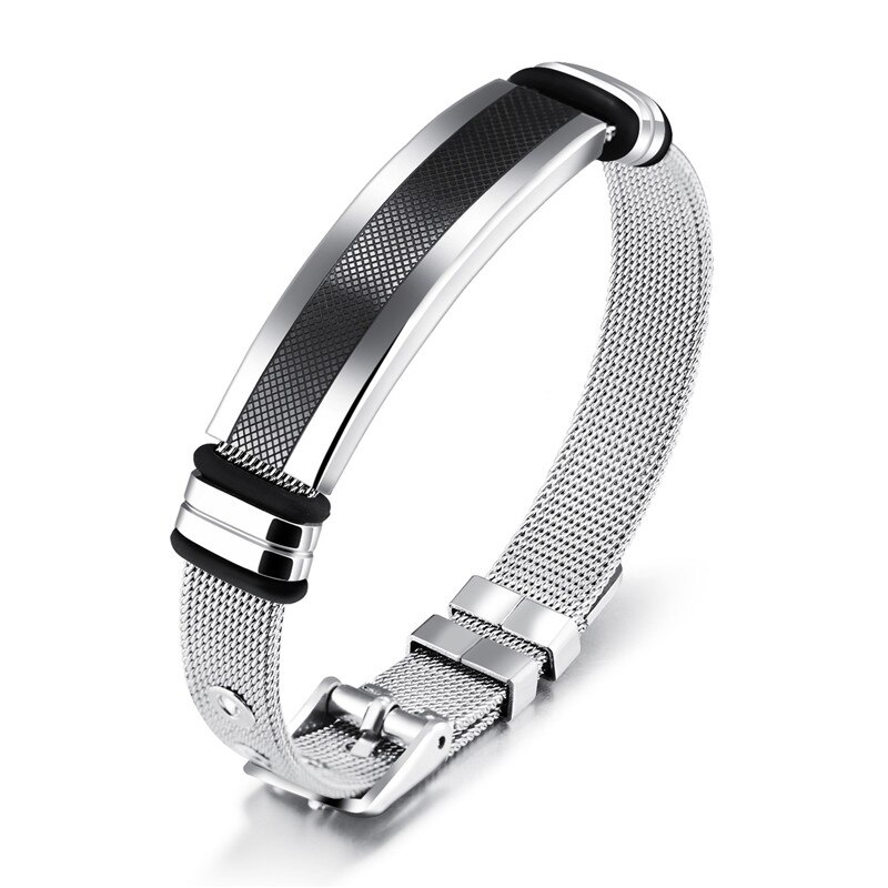 ZORCVENS – ceinture en maille d&#39;acier inoxydable pour hommes, 12mm, Bracelet de montre, croix, breloque, chrétien, fermoir à boucle réglable: 80545