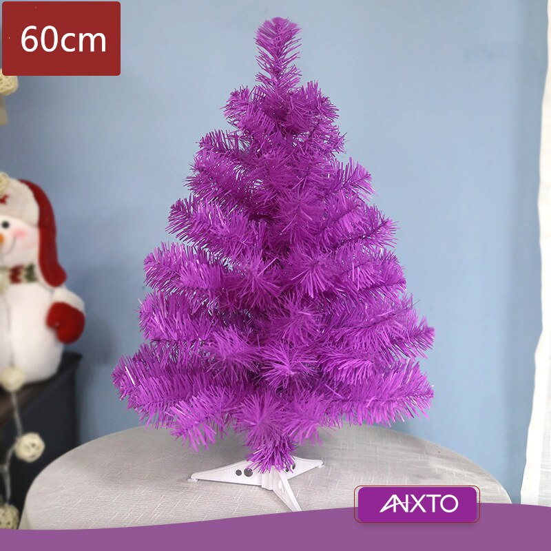 60cm juletræ lilla pink guld mini kunstige juletræ juledekorationer til hjemmet julepynt: Lilla