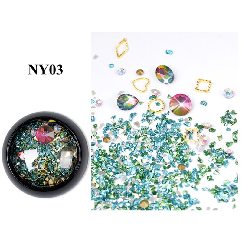 1 Pc Nail Art Sieraden Steen Zirkoon Micro Boor Kristal Zand Gemengde Manicure Rhinestone Glitters Crystal Nail Hamer Decor Nail: 3