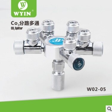 Aquarium W21.8 CO2 stainless steel aquarium regulator multi-channel shunt needle valve, solenoid valve bubble counter: W0205