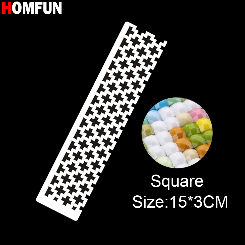 HOMFUN – outils de peinture diamant, bricolage, règle de dessin, perceuse carrée ronde, accessoire de broderie, acier inoxydable