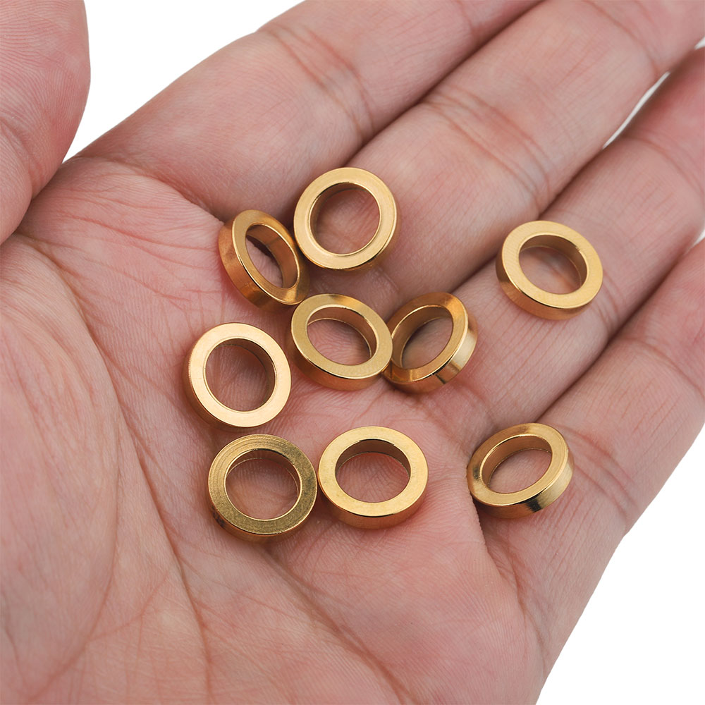 10 Uds. Espaciadores redondos planos de acero inoxidable disco de cuentas cuentas sueltas con agujero grande para DIY pulsera collar artesanía joyería suministros