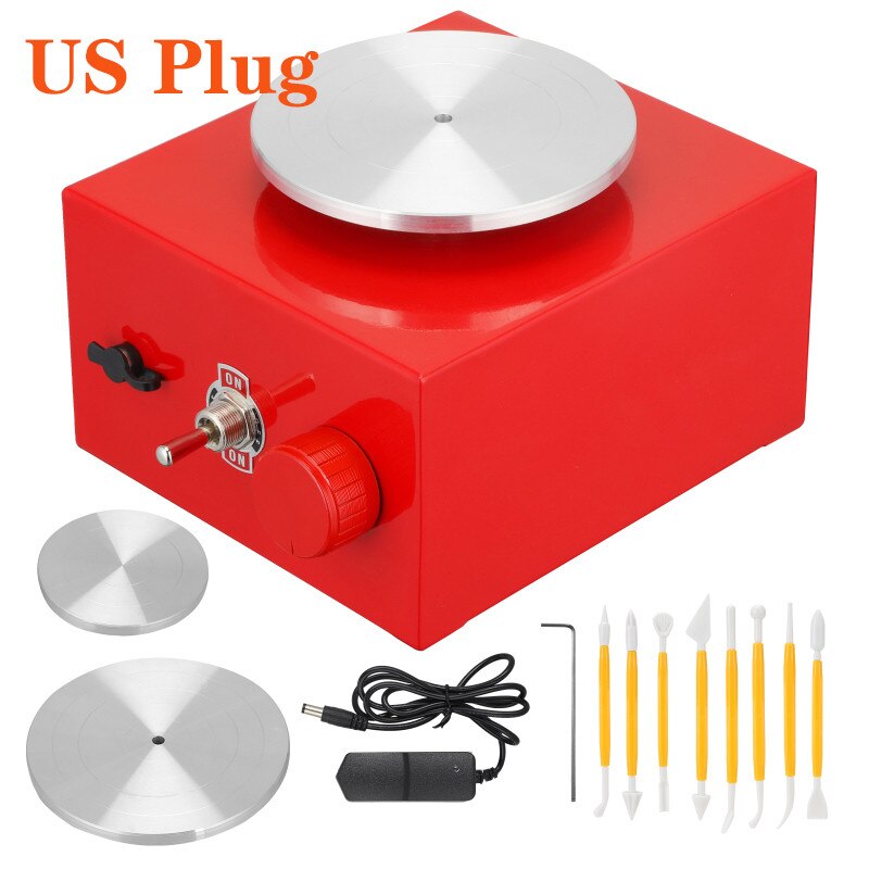 Mini Pottery Wheel 6.5cm 10cm Turntable Mini Pottery Machine Electric Pottery Machine DIY Clay Tool with Tray for Ceramic Work: Light Grey