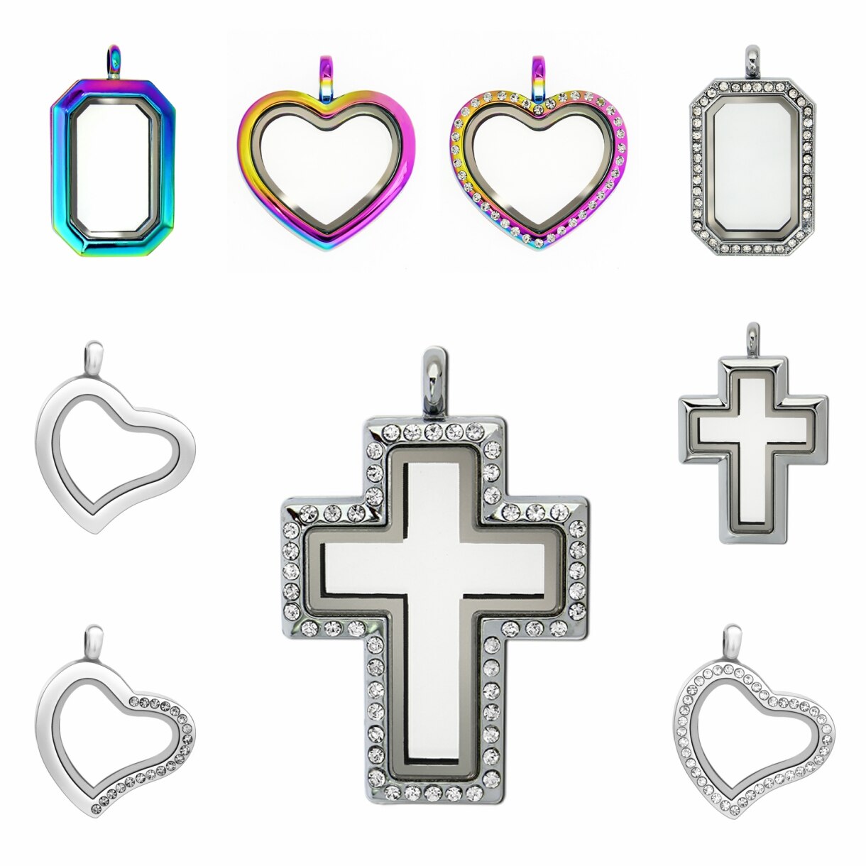 Medallón de cristal flotante para mujer, colgante de cristal con recuerdo de vida, fabricación de joyería, accesorios para , 1 unidad
