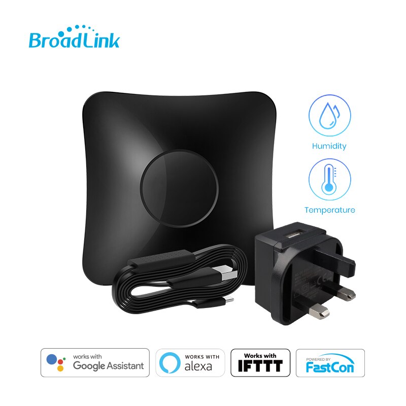 BroadLink RM4 Pro+HTS2 IR RF Version Wireless Universal Remote Hub with Temp and Humidity Sensor Smart Home Solution: UK RM4 PRO Add HTS2