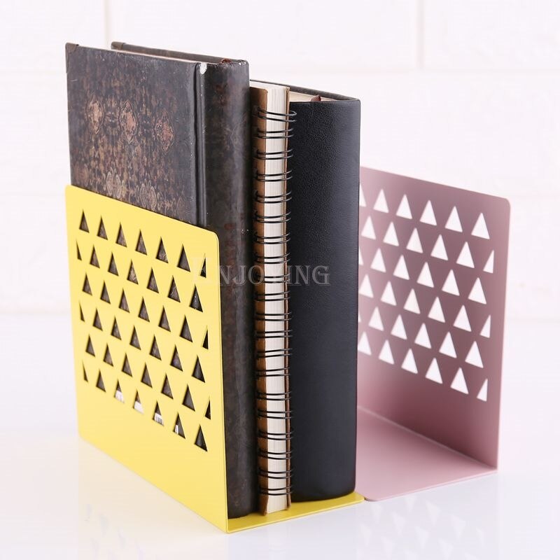 Metal Hollow Desktop Organizer Boekensteunen Boek Eindigt Ondersteuning Standhouder Plank Boekenrek Thuis Kantoorbenodigdheden