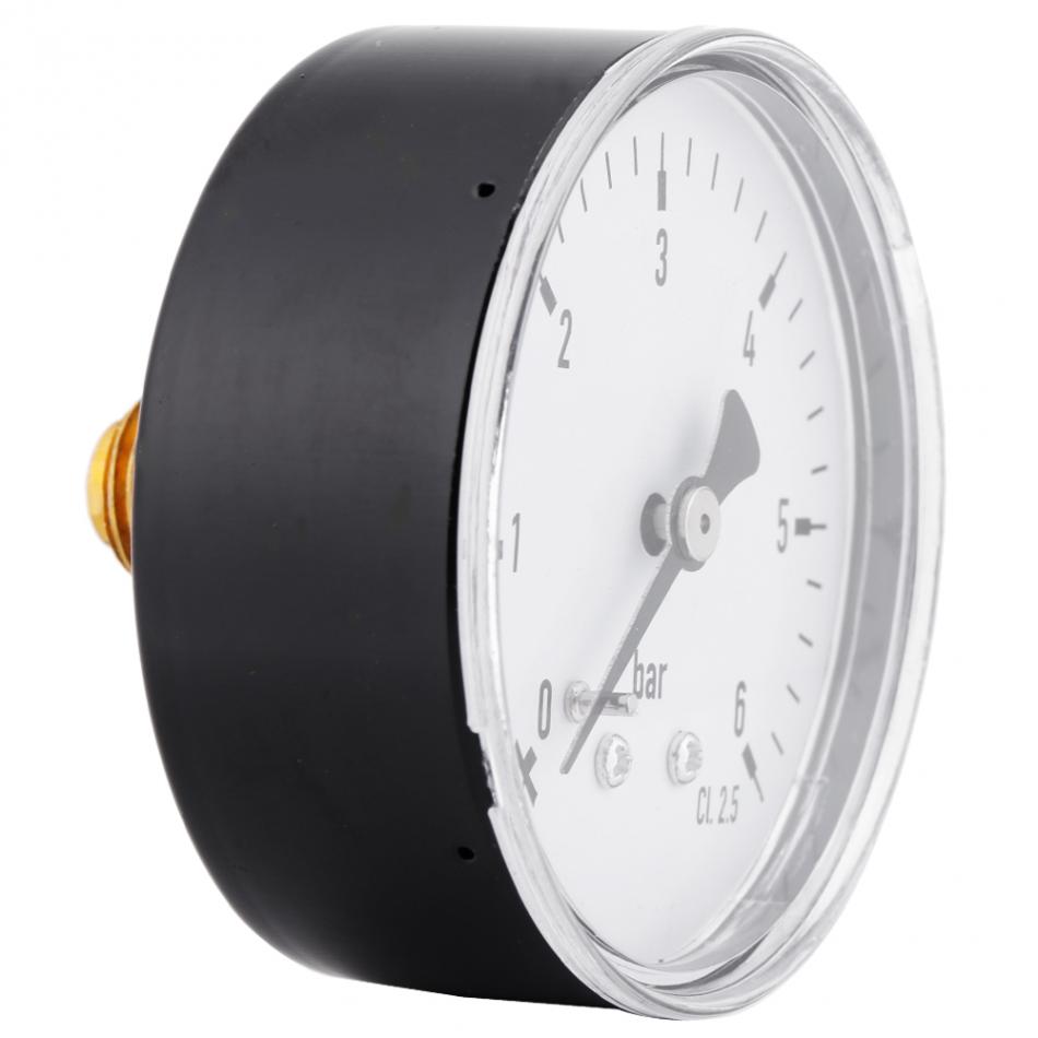 0-6 Bar Fuel Pressure Gauge Manometer 1/4 Inch NPT Thread Pressure Measuring Tools For Fuel Air Oil Liquid Water